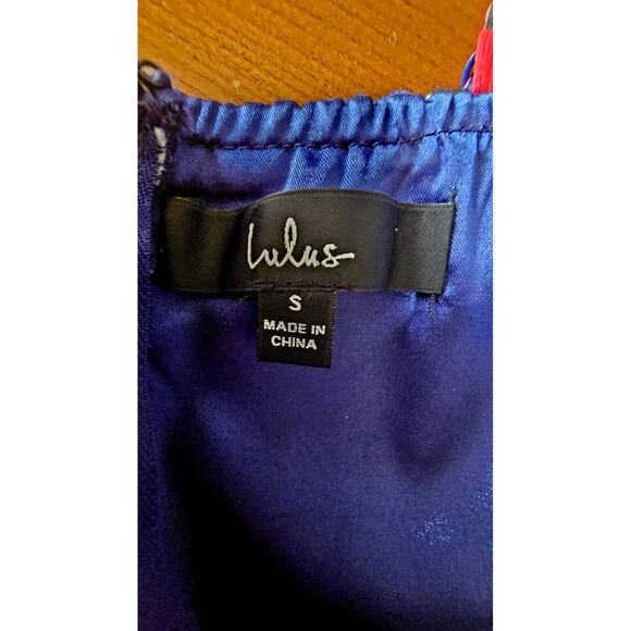 Lulus All About Love Royal Blue Floral Print Midi Dress, Sz S, NWOT - Picture 5 of 10